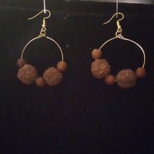❤️Handmade Wooden Bead Earring Hoops